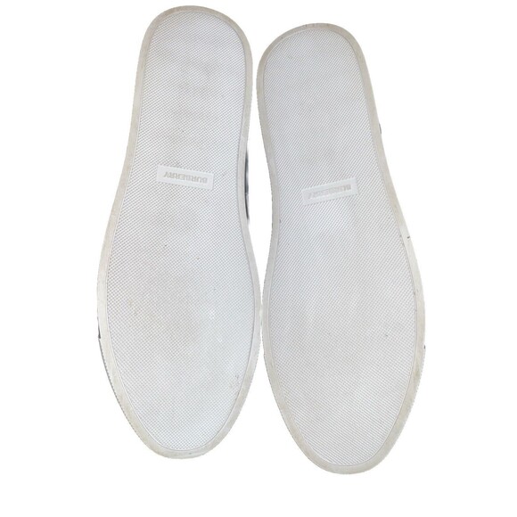 Burberry - Men's Reeth Leather House Check High-Top Sneakers White Size 12 - Picture 14 of 16